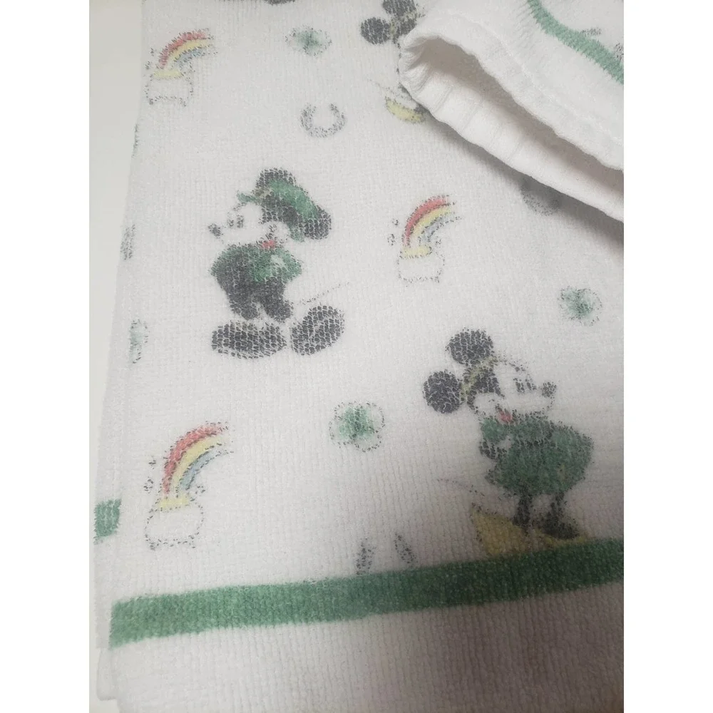 Mickey Minnie Disney Hand Towel Set Vintage Lucky Horseshoe Pot Gold